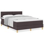 vidaXL Lit boxspring avec matelas Marron foncé 160 x 200 cm tissu