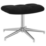 vidaXL Chaise de relaxation avec tabouret Noir Velours