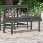 vidaXL Banc de jardin gris 109x44x45 cm bois massif de pin