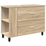 vidaXL Unité de vanité de salle de bain Chêne Sonoma 80 x 35 x 60 cm