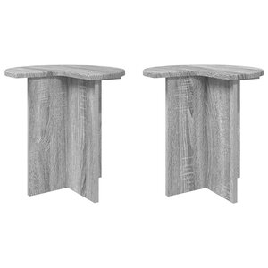 vidaXL Table d'appoint avec stockage 2 Pièces Sonoma gris Ø 39 x 38 cm