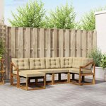 vidaXL Ensemble de canapés d'extérieur 6 Pièces Naturel et Beige