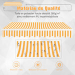 Store banne manuel rétractable aluminium polyester imperméabilisé 3L x 2 5l m orange blanc rayé