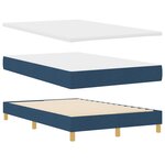 vidaXL Lit à ressorts avec matelas et LED bleue 120x200 cm Tissu