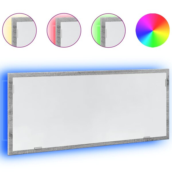 vidaXL Miroir de salle de bain à LED sonoma gris bois d'ingénierie