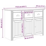 vidaXL Buffet BODO Marron miel 115 5 x 44 x 80 cm Bois d'ingénierie
