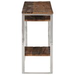 vidaXL Table console argenté inox et bois de mélèze massif