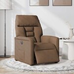 vidaXL Fauteuil inclinable électrique Marron Tissu