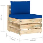 Vidaxl salon de jardin 6 pièces avec coussins bois imprégné de vert