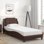 vidaXL Cadre de lit avec LED sans matelas marron 100x200 cm