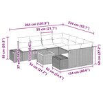 vidaXL Ensemble de Canapé de Jardin 9 Pièces Avec Coussins en Rattan Synthétique Noir et Table en Acacia