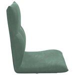 vidaXL Fauteuil de sol ajustable Vert Mer Velours