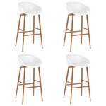 vidaXL Tabourets de bar lot de 4 blanc