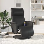 vidaXL Fauteuil inclinable de massage repose-pieds noir similicuir
