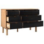 vidaXL Armoire à tiroirs avec tiroir OTTA Noir 111 x 43 x 73 5 cm