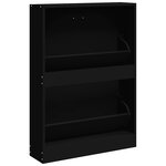 vidaXL Armoire à chaussures Noir 59x17x81 cm Bois d'ingénierie
