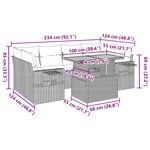 vidaXL Salon de jardin avec coussins 7 Pièces gris résine tressée