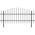 vidaXL Clôture de jardin à dessus en lance Acier (0 75-1)x17 m Noir