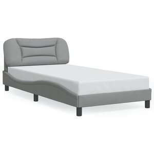 vidaXL Cadre de lit avec LED sans matelas Hvar gris clair 100x200 cm tissu