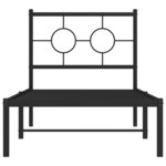 vidaXL Cadre de lit métal sans matelas avec tête de lit noir 75x190 cm