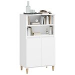 vidaXL Buffet haut Blanc 60x36x110 cm Bois d'ingénierie