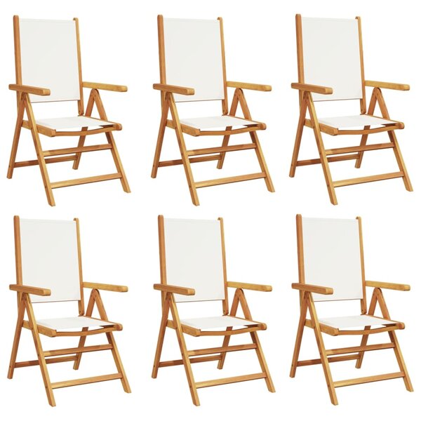 vidaXL Chaises inclinables de jardin lot de 6 tissu et bois massif