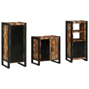 vidaXL Ensemble de mobilier de salle de bain avec étagère 3 Pièces