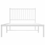vidaXL Cadre de lit métal sans matelas et tête de lit blanc 100x190 cm