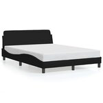 vidaXL Cadre de lit Dover noir 120x200 cm tissu