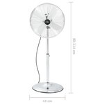 vidaXL Ventilateur sur pied 3 vitesses 40 cm Chrome