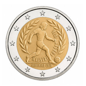 2 euros commémorative Slovaquie 2026 - Champion d'Europe de Football.
