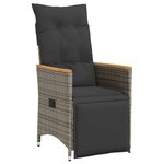 vidaXL Ensemble à manger de jardin 5 Pièces coussins gris résine tressée