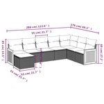 vidaXL Salon de jardin 8 Pièces avec coussins gris résine tressée