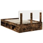 vidaXL Cadre de lit Chêne fumé 120 x 190 cm Pin massif