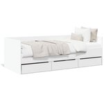 vidaXL Lit de jour avec tiroirs blanc 90x200 cm bois d'ingénierie