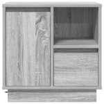 vidaXL Cabinet de chevet avec tiroir 2 Pièces Gris 50 x 34.5 x 50 cm.