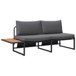 vidaXL Canapé de jardin avec coussin Marron 200.5 x 70 x 85.5 cm Métal