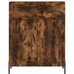 vidaXL Buffet haut Chêne fumé 69 5x34x180 cm Bois d'ingénierie