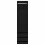 vidaXL Garde-robe avec tiroirs Noir 50x50x200 cm Bois d'ingénierie