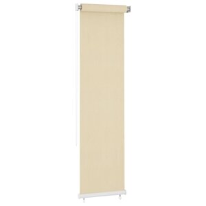 vidaXL Store roulant d'extérieur Crème 60x230 cm PEHD