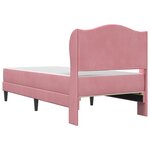 vidaXL Cadre de lit avec tête de lit Rose 90 x 190 cm Velours