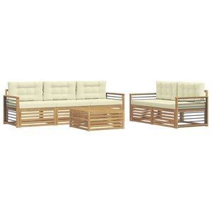vidaXL Ensemble de canapés d'extérieur 6 pc Blanc et crème