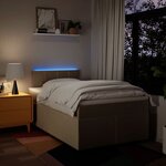 vidaXL Sommier à lattes de lit avec matelas crème 120x190 cm tissu