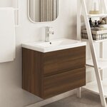 vidaXL Armoire d'évier Chêne marron 60x38 5x45 cm Bois d'ingénierie