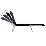 vidaXL Chaises longues pliables lot de 2 Acier et tissu Noir