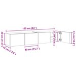 vidaXL Meubles TV muraux et lumières LED 2Pièces sonoma gris 80x35x31 cm