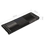 vidaXL Tapis d'escalier autoadhésifs 5 Pièces 65x21x4 cm Noir et gris