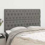 vidaXL Têtes de lit 4 Pièces Gris foncé 80x7x78/88 cm Tissu