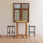 vidaXL Ensemble de bar de jardin avec coussins 3 Pièces Marron