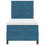 vidaXL Lit à ressorts avec matelas Bleu foncé 90 x 200 cm Velours